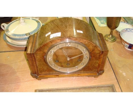 Vintage walnut mantle clock