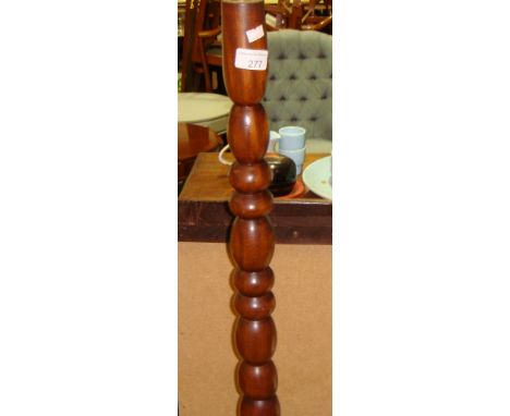 Vintage mahogany bobbin turned standard lamp & shade