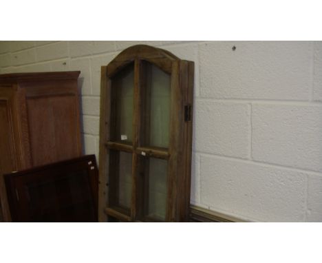 Vintage pine framed & glazed 3 fold screen