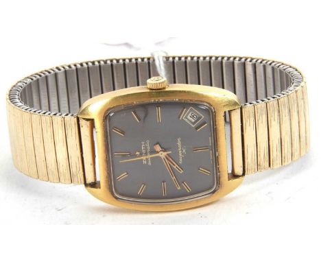 A Zenith Respirator gents automatic wristwatch, the watch has an automatic movement with a black dial and baton hour markers 