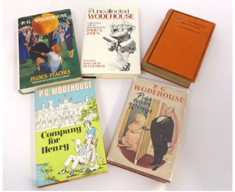 P G WODEHOUSE, 4 ttls: LORD EMSWORTH AND OTHERS, 1937 1st edn, orig cl worn; PIGS HAVE WINGS, 1952, 1st edn, orig cl, d/w; CO