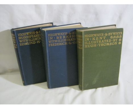 WALTER JERROLD: HIGHWAYS AND BYWAYS IN KENT, ill Hugh Thomson, 1907 1st edn, orig cl gt + JAMES EDMUND VINCENT: HIGHWAYS AND 