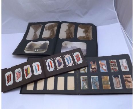 Postcard album containing 180+ PPC UK topo including RPs including Colchester, Clacton-on-Sea, Brightlingsea, Eastbourne, Sca