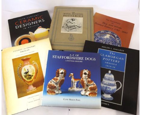 C M POPE: A-Z OF STAFFORDSHIRE DOGS, A POTTED HISTORY, 1999 reprint, orig cl gt d/w + H L HALLESY: THE GLAMORGAN POTTERY, SWA