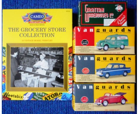 Cameo Collectables. The Grocery store Collection (10 vehicles). Lledo Vanguards. Ford Anglia, Austin A40 van, VW cabriolet. G