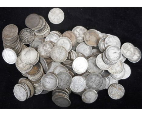 United Kingdom. Collection of pre-1920 silver coins.  Condition Report. 193gm.