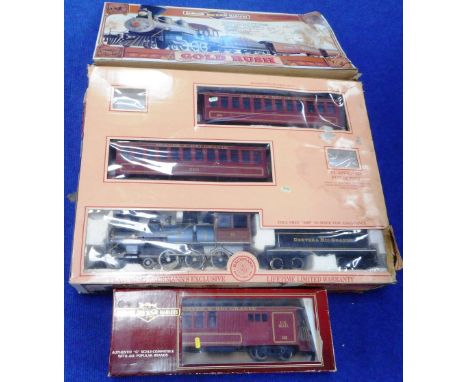 Bachmann G gauge. Gold Rush train set. With extra U.S. Mail coach. Boxed.