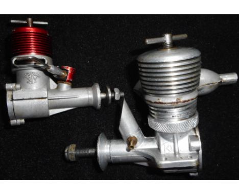 Model aircraft diesel engine. ME Snipe single stroke engine. Madin I.O.M. circa 1962. Kemp 'K' single stroke engine. Possibly