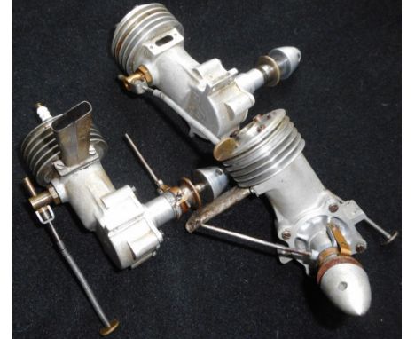 Model aircraft diesel engine. 3 x Rogers &amp; Geary Stentor Six 6cc single stroke engines. Only made for 4 years 1946 - 50. 