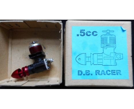 Model aircraft diesel engine. D.B. Racer. 0.5cc engine, in box. Not known if working. 