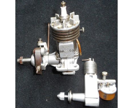 Model aircraft diesel engine. G.H.O. (N.Y.) AERO single stroke engine. Also another smaller un-marked engine. Not known if wo
