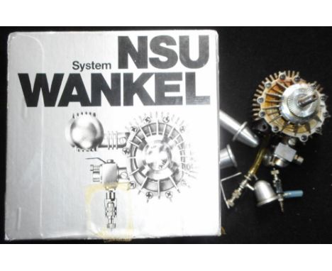 Model aircraft diesel engine. NSU Wankel model engine with bits. Type 49-PI. Boxed. Not known if working.
