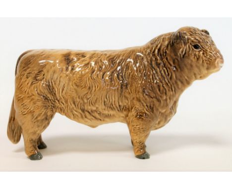 Beswick figure: Galloway Bull - Silver Dunn, no. 1746C, gloss, 11.9cm high. Condition Report. Tiny chip to front hoof