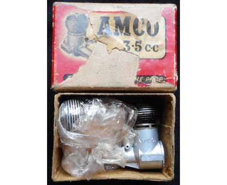 Model aircraft diesel engine. AMCO 3.5cc engine, in box. Not known if working.