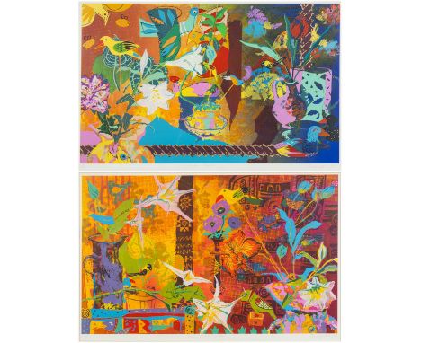‡ JENNY WHEATLEY RWS NEAC (British, b. 1959) two large limited edition silkscreen prints - 'Pacific Interior', (79/150), date