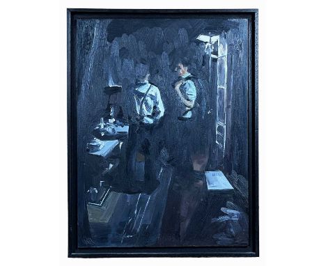 ‡ PAUL REES oil on board - entitled verso, 'Props Table (ii)' on Attic Gallery label verso, signed verso, 40 x 30.5cmsProvena