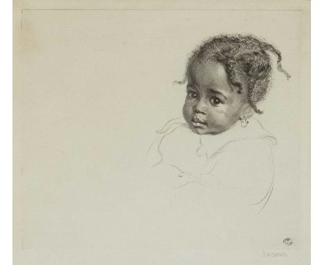 JAMES HENRY DOWD (1883-1956) etching - portrait of an infant, signed in pencil, (pl) 14.7 x 17.5cmsProvenance: private collec