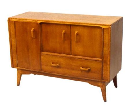 G-Plan 'Brandon' Mid-Century light oak sideboard on angular supports, 123cm wide x 46cm deep x 85cm highCondition report: Min