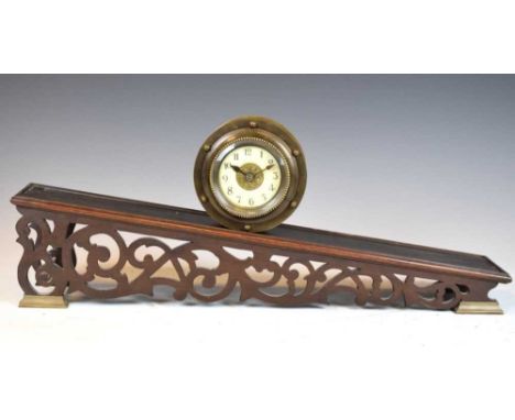 20th Century incline plane clock, anonymous, 2.75-inch cream Arabic chapter ring, milled drumhead housing, 13cm diameter, on 