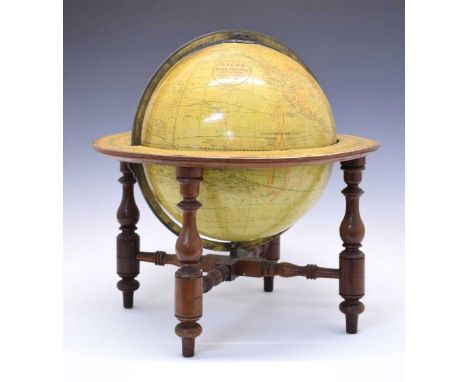 Late 19th Century 12-inch terrestrial library table globe, W &amp; A. K. Johnston, Geographers, Engravers &amp; Printers to t