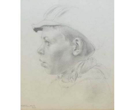 Kathleen Hale OBE (1898-2000) - Pencil sketch - Portrait of a young boy wearing a cap, signed and dated lower left 1920, 25.5