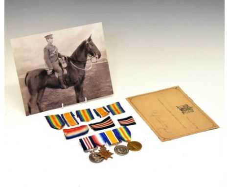 British First World War medal group awarded to 30714 Gnr. W. Gallop of the Royal Field Artillery comprising; War Medal, Victo