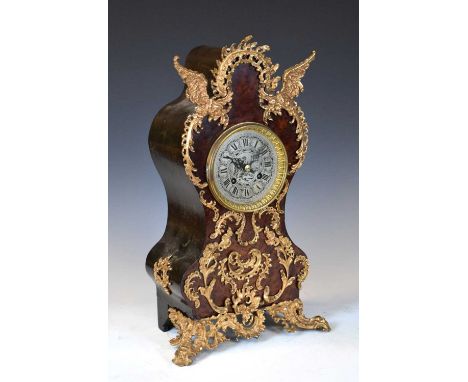 Early 20th Century French mantel clock, anonymous circa 1910, 4.5-inch silvered cellular Roman dial, two-train movement outsi