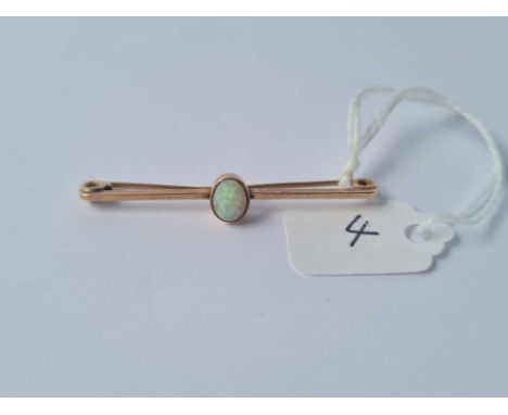 Gold mounted opal bar brooch 1.8g