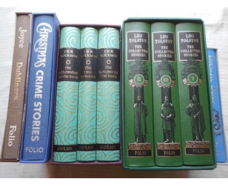 FOLIO SOCIETY   Lord of the Rings  3 vols. plus Tolstoy 3 vols. plus 3 others (9)