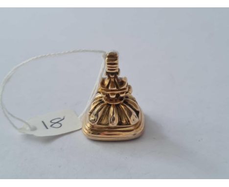 A attractive large Victorian amethyst gold seal with intaglio of a nesting bird 