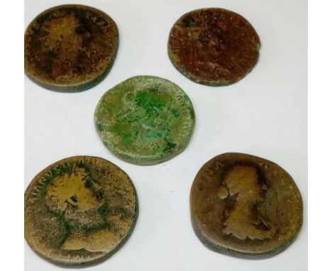 Roman unidentified sestertius x5