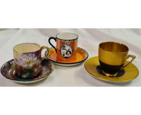 Two Carlton ware cabinet cups and saucers 