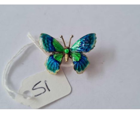 AN EDWARDIAN BUTTERFLY BROOCH ( AF ENAMEL ) IN 18CT GOLD TESTED 