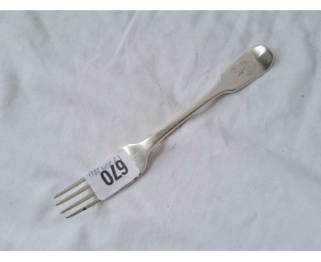 A Georgian dessert fork Fiddle Pattern - London 1830 by LS - 55 g.
