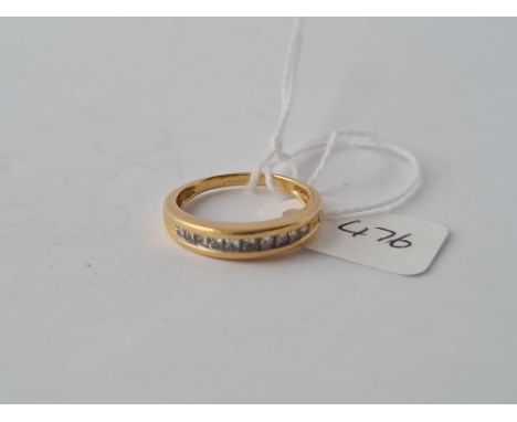Diamond channel set half hoop 9ct ring size N 3.6g inc