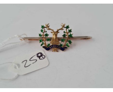 Another similar with green enamel foliage BYDAND 15ct gold - 5 gms 