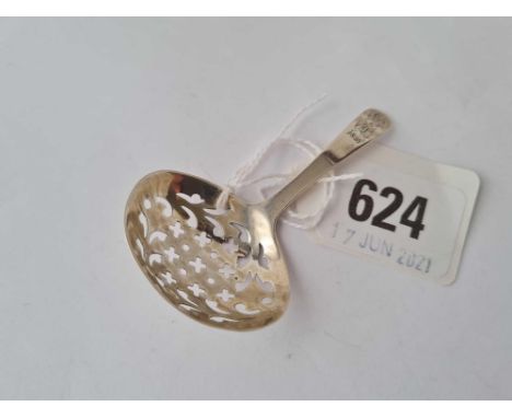 A George III caddy spoon with oval pierced bowl London 1807 by AB/GB