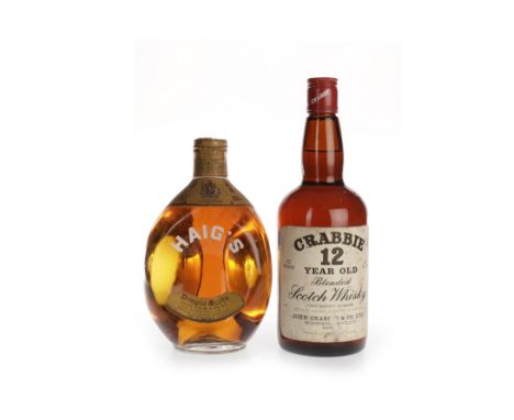 CRABBIE 12 YEARS OLDBlended Scotch Whisky26 2/3 fl.oz, 70° proof.HAIG'S DIMPLE SCOTS SPRING CAP BOTTLEBlended Scotch WhiskyNo