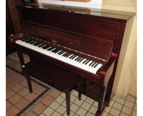 Boston (c2000) 
A Model UP-118E upright piano in a traditional style bright mahogany case, together with a stool. 