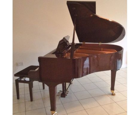 Weber (c2005) 
A 4ft 11in Model 150 grand piano in a bright walnut case on square tapered legs, together with a stool. 