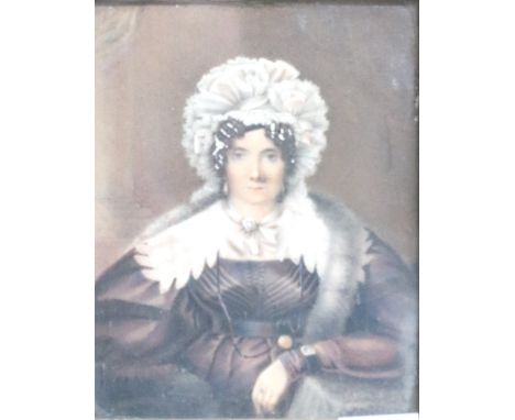 Early 19th Century Irish SchoolWatercolour, Miniature: "Portrait of a female member of the Swifte Family," depicting a lady i