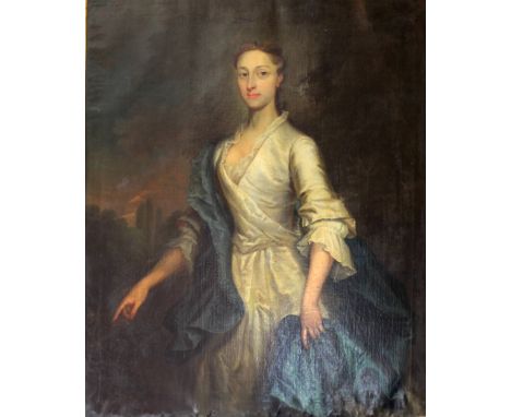 18th Century Irish School"Portrait of Martha, 1st Countess Aldborough," O.O.C., 127cms x 102cms (50" x 40") in carved contemp