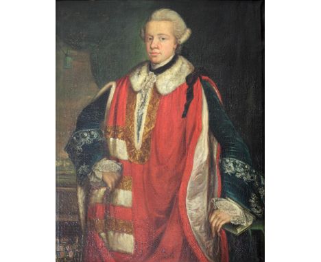 18th Century Irish School"Portrait of Edward Stratford, 2nd Earl of Aldborough in ceremonial robes, and with painted coat of 
