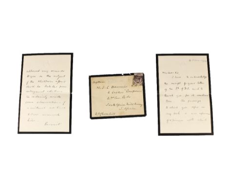 Letter from Winston Churchill re: The Boer War[Churchill (W.S.)] Letter (with envelope) addressed to "Captain M.J.C. Dennis, 