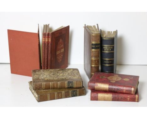 A shelf of books on Hunting, horses, etc., approx. 70 vols., and a shelf of antiquarian books , some leather bound, approx. 5