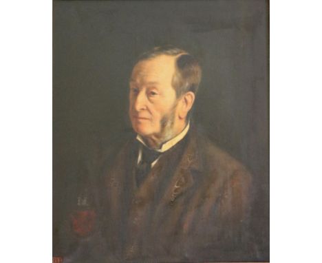 Late 19th Century Irish SchoolHead & Shoulders, "Portrait of a Gentleman with side whiskers, and wing collar," O.O.C., approx