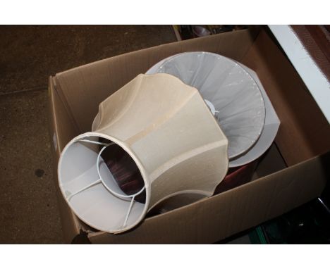A box of miscellaneous lamp shades 