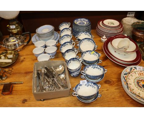 A modern Royal Doulton part tea service; a Paisley "Avon Scenes" tea service and a part cutlery set