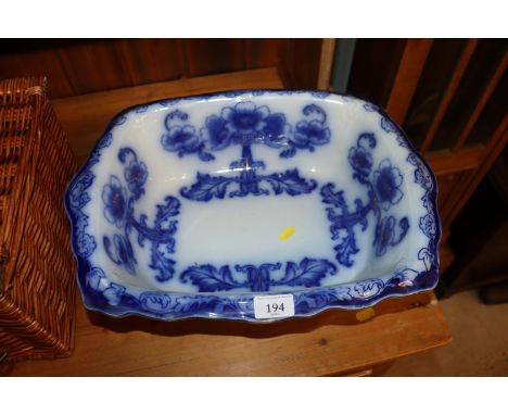 A Victorian blue and white wash basin