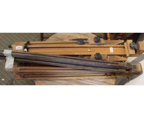 A selection of folding artist easel, together with a Windsor and Newton tripod 